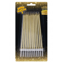 Свечи д/торта Золото с подст 13см 12шт